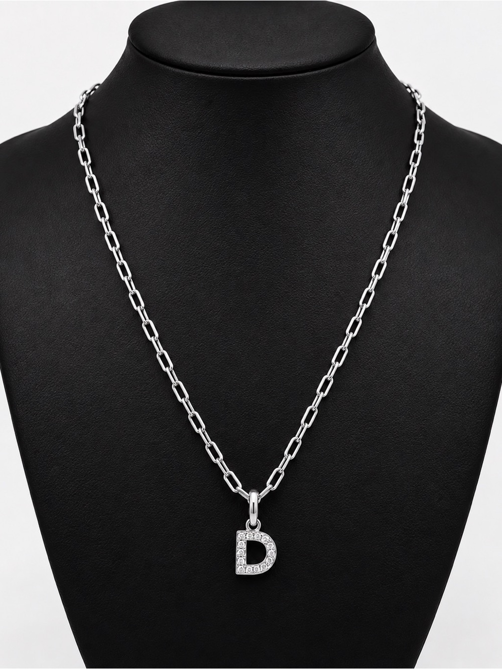 Premier Designs Silver Letter D Pendant paperclip chain Necklace